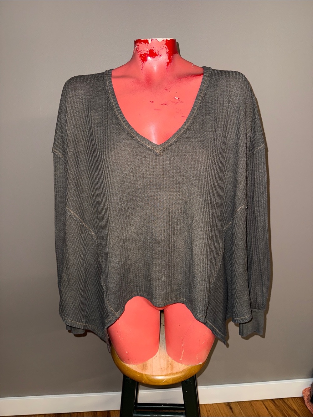 Free People thermal top shirt blouse